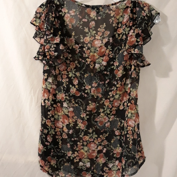 Lily White sheer black blouse with pretty … - Picture 5 of 5